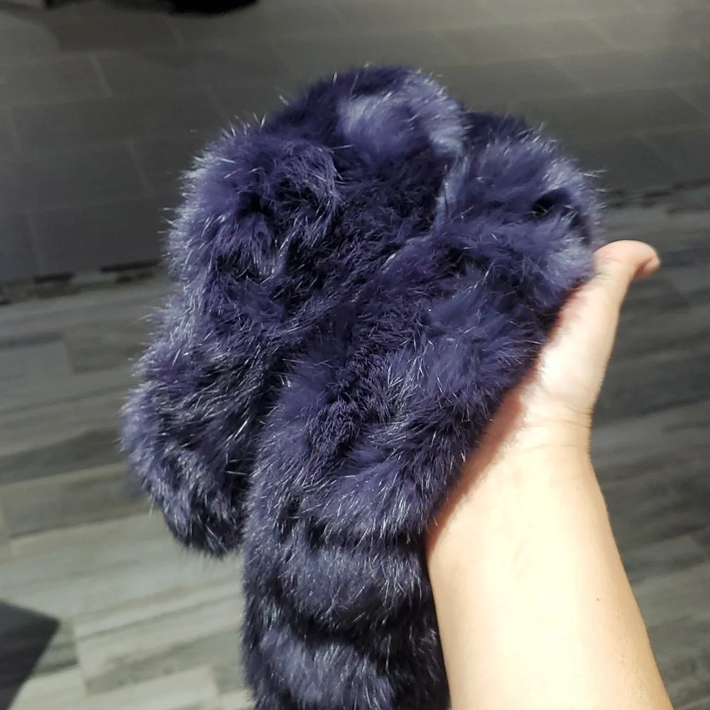 Purple Rabbit Fur Accessory